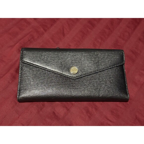 Michael Kors Saffiano Color Block Black Tri-Color Wallet Leather Fold Over - Picture 1 of 11